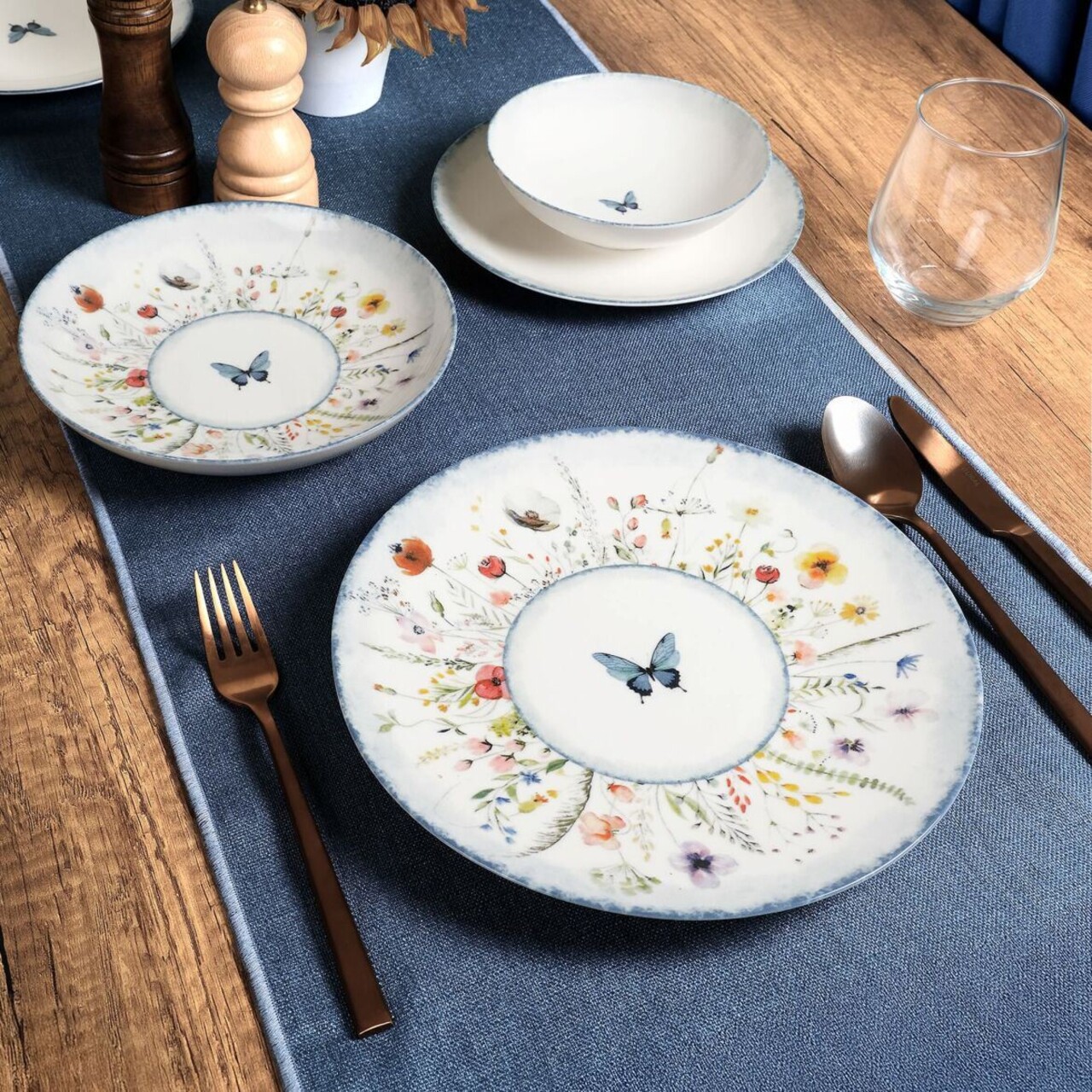 Serviciu de masa, Hermia, 387GRP1421, Farfurie: 20 x 20 x 4 cm (4 bucăți), Multicolor - imagine 4